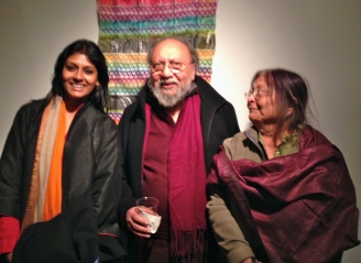 Nandita Das with Prof. and Mrs Ashis Nandy: old friends from Delhi catching up at Brown University